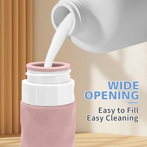 Travel Bottles for Toiletries, 4pcs Tsa Approved 3oz Travel Size Containers, BPA Free Leak Proof Premium Silicone Travel Bottles, Refillable Liquid Travel Accessories W/Toiletry Bag(Apricot) - Image 4
