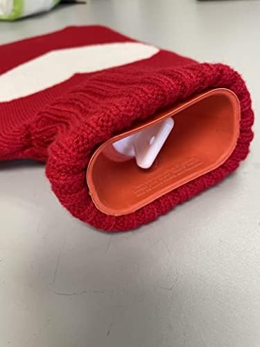 Hot Water Bottle Large Classic Non Toxic Natural Rubber Bag with Heart Red Knit Cover, 2L Pain Relief from Sore Muscle Cramps Injuries Back Pain Warm Cold Therapy, 1/2 Gallon - Image 3