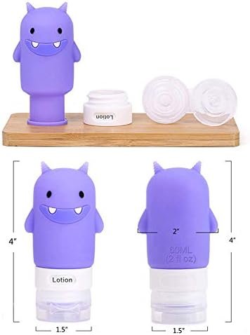 Travel Bottles Set for Liquids, TSA Approved Leak Proof Silicone Cosmetic Travel Containers, for Shampoo, Conditioner, Lotion, Toiletries 2OZ (Monster) - Image 2