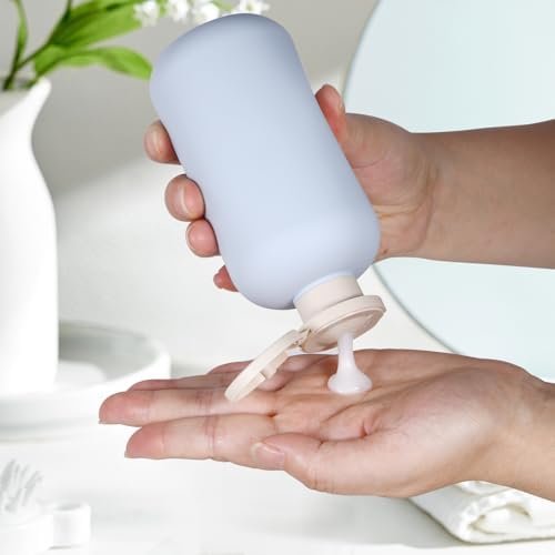 Travel Shampoo Bottle, Empty Plastic Squeeze Bottles 10oz with Flip Cap, Lotion Container for Toiletries - Image 2