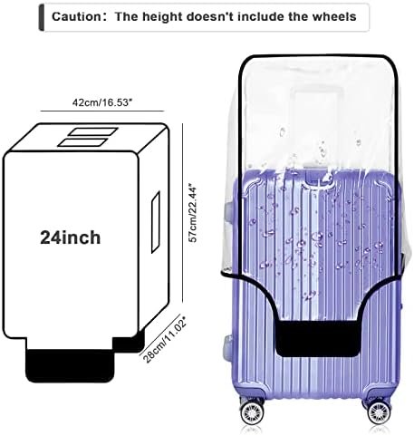 Suitcase Cover - Full Transparent Thicken Luggage Cover Protector with Large Velcro - Waterproof PVC Suitcase and Luggage Cover for 24'' (22.44''H x 16.53''L x 11.02''W) Luggage - Image 2