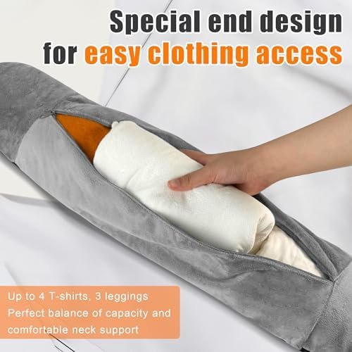 [2024 New Upgrade] 2-Pack Stuffable Travel Neck Pillow, Travel Pillow for Extra Luggage, Double-Sided Material Stuffable Pillow for All Seasons, Travel Essentials, No Filler - Image 5