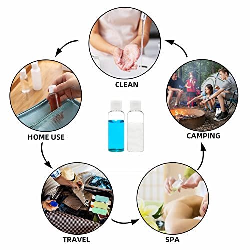 2 Oz Plastic Containers with Lids, Clear Travel Bottles for Toiletries Shampoo Refillable Travel Containers - Set of 25 - Image 4