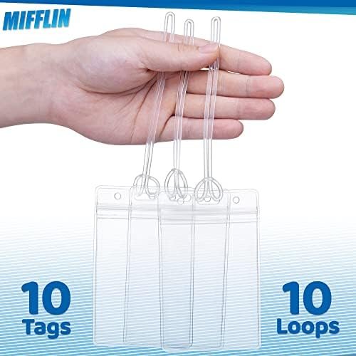 Mifflin-USA Luggage Tags with Transparent Loops (Clear, 10 Pack), Waterproof Travel Bag Identifiers with Straps, Resealable Suitcase Tag Holders - Image 5