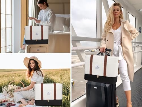 LOVEVOOK Travel Duffle Bag, Weekender Bags for Women with Shoes Compartment, Gym Duffel Bag Carry on Overnight Travel Bags with Toiletry Bag, Tote Hospital Bag for Women Labor Delivery, 3Pcs Set - Image 7