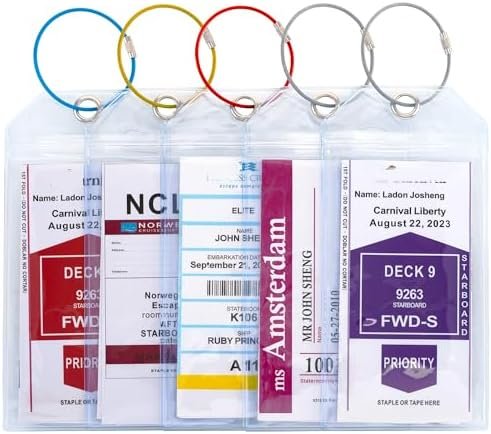 Cruise Ship Essentials for Carnival, Princess, Norwegian Cruise Luggage tag Holder Cruise Must Haves Rainproof & Reusable