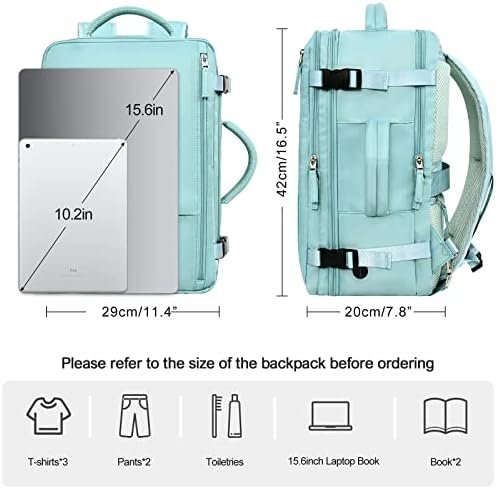 Travel Backpack for Men Women, TSA Friendly Carry-on Backpack Luggage Airline Approved, Personal Item Backpack Bag, Backpack for Traveling, Blue-Green - Image 4