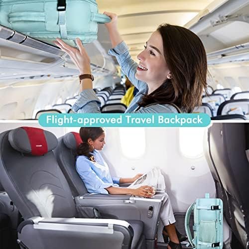 Travel Backpack for Men Women, TSA Friendly Carry-on Backpack Luggage Airline Approved, Personal Item Backpack Bag, Backpack for Traveling, Blue-Green - Image 2