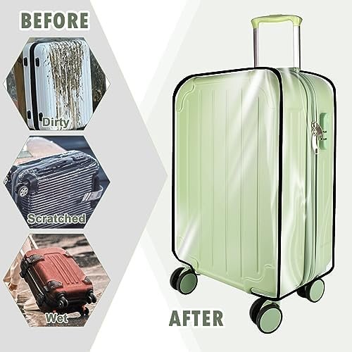 3 Pieces Thicken Clear Luggage Cover Protector, 20" 24" 28" PVC Luggage Covers for Suitcase Waterproof Dustproof Anti-scratch Travel Suitcase Covers Case for Wheeled Luggage - Image 5