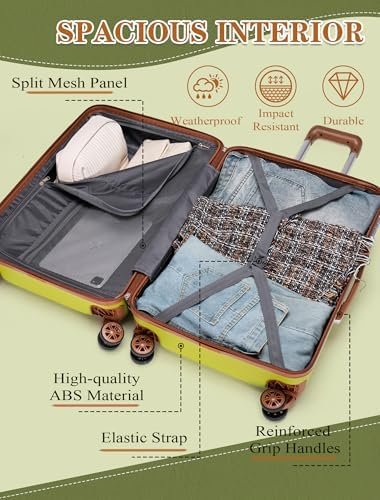 Carry On Luggage 22x14x9 Airline Approved, 20 Inch Carry on Suitcases with Wheels, ABS Lightweight Carry-on Luggage, Travel Suitcase Set with Wheels and TSA Lock - Image 4