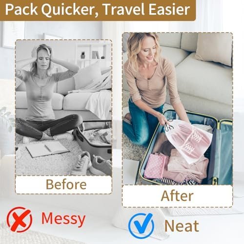 20 Pack Shoe Bags for Travel, Large Clear Travel Shoe Bags for Packing,15.7" x 11.8" Waterproof Portable Drawstring Travel Shoe Storage Bag Travel Essentials for Women Men - Image 4
