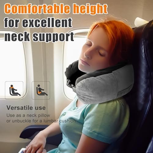 [2024 New Upgrade] 2-Pack Stuffable Travel Neck Pillow, Travel Pillow for Extra Luggage, Double-Sided Material Stuffable Pillow for All Seasons, Travel Essentials, No Filler - Image 3