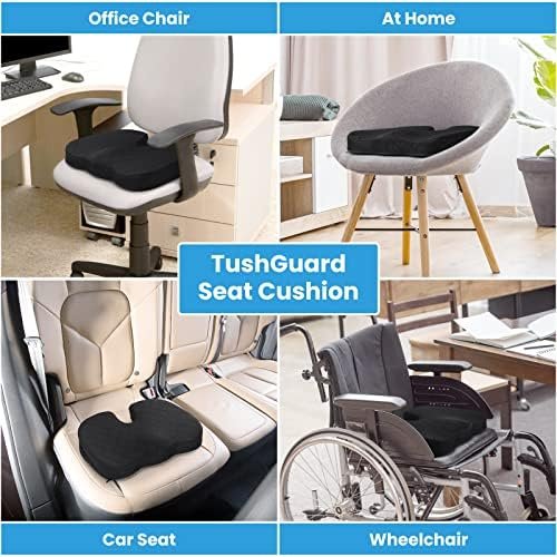 Office/ Car Seat Cushion, Non-Slip Sciatica & Back Coccyx Tailbone Pain Relief Chair Pad, Memory Foam Butt Pillow for Computer Desk, Wheelchair, Driving (Black) - Image 5