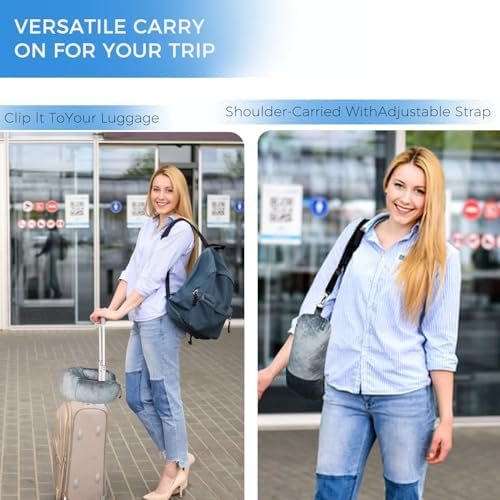 Stuffable Travel Pillow for Extra Luggage, Velvet Travel Neck Pillow with Adjustable Clasp, Fits 3+ Days of Travel Essentials with Two Large Pockets,Multifunctional Sleeping Rest Cushion. - Image 7