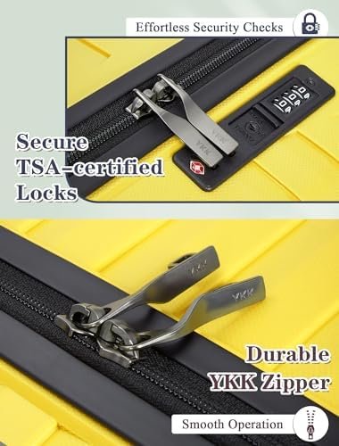 Carry On Luggage 22x14x9 Airline Approved, 20 Inch Carry on Suitcases with Wheels, PP Lightweight Carry-on Luggage, Suitcase with Wheels and TSA Lock - Image 5