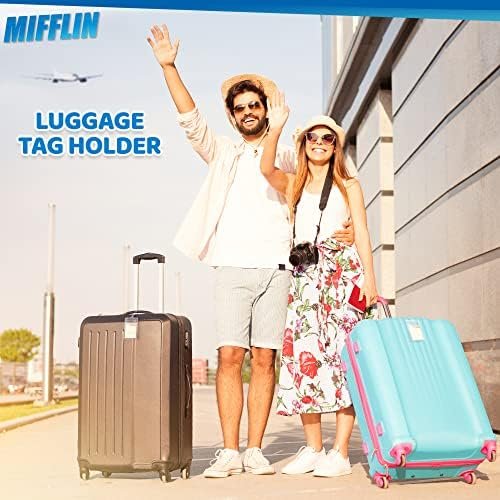 Mifflin-USA Luggage Tags with Transparent Loops (Clear, 10 Pack), Waterproof Travel Bag Identifiers with Straps, Resealable Suitcase Tag Holders - Image 7