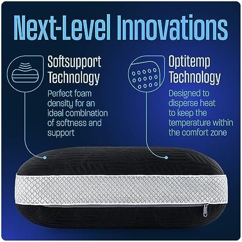 100% Memory Foam Pillow - Dual-Cover Travel Pillows with Soft Height Extender - Medium Firm Foam - Camping Pillow for Sleeping with 5 Layers for Comfort and Support - Small and Portable (Black) - Image 7