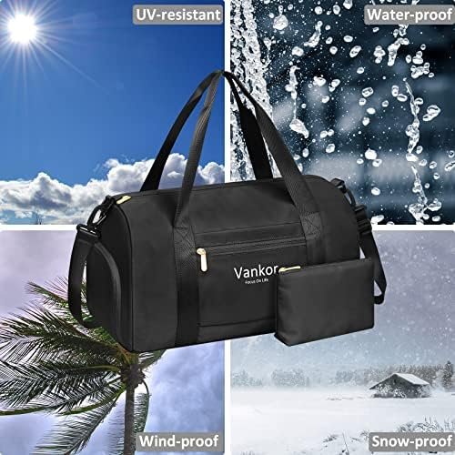 Gym Bag for Women with Shoe Compartment Waterproof, Sports Duffle Bag for Travel Duffel Weekender Carry on Beach Yoga Overnight Luggage Mommy Maternity Hospital Bag Black 17.5 Inch - Image 7