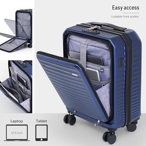 Coolife Luggage Suitcase Piece Set Carry On Hardside ABS+PC Luggage Spinner Trolley TSA Lock USB Port Pocket Compartment - Image 2