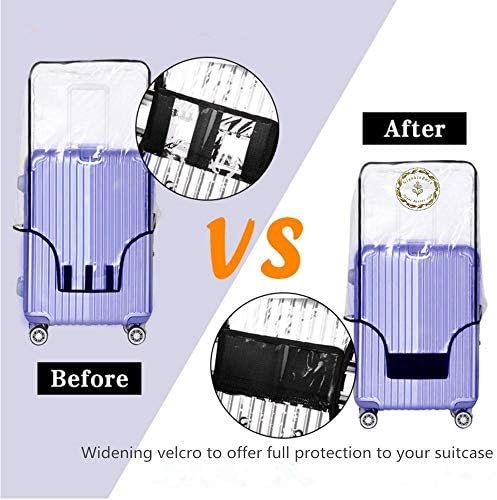 Suitcase Cover - Full Transparent Thicken Luggage Cover Protector with Large Velcro - Waterproof PVC Suitcase and Luggage Cover for 24'' (22.44''H x 16.53''L x 11.02''W) Luggage - Image 7