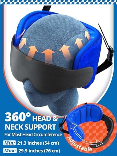 Travel Pillows for Airplanes, Neck Pillow with Eye Mask for Sleeping Long Flights, Travel Pillow for Car, Road Trip Car Headrest, FSA HSA Eligible Approved Travel Accessories, Black - Image 4