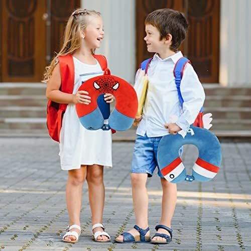 Superhero Travel Pillow for Kids & Adults with Sleep Eye Mask, Memory Foam U-Shaped Neck Pillow with Washable Cover, Soft Head Support Travel Accessories for Airplane Car Train Bus Recline, Red - Image 6