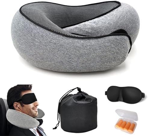 Travel Neck Pillows for Airplanes 2024 New Travel Pillow Neck Travel Pillow Memory Foam Airplane Pillow Soft Airplane Neck Pillow(Dark Grey)