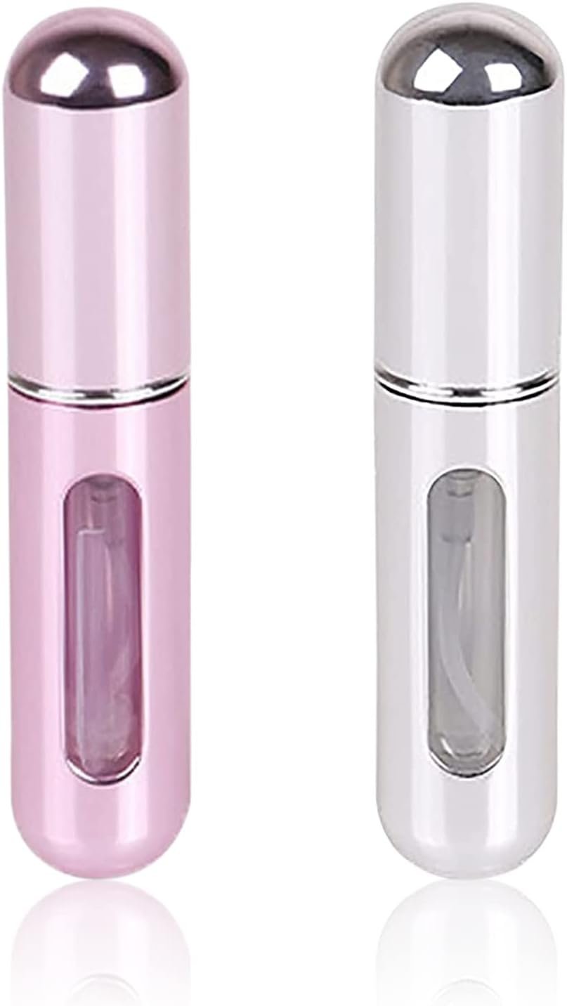 Travel Mini perfume Refillable Atomizer Container, Portable, Travel Size, Scent Pump Case, Fragrance Empty spray bottle for Traveling and Outgoing 5ml (2Pcs)
