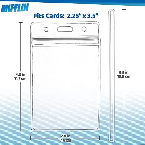 Mifflin-USA Luggage Tags with Transparent Loops (Clear, 10 Pack), Waterproof Travel Bag Identifiers with Straps, Resealable Suitcase Tag Holders - Image 2