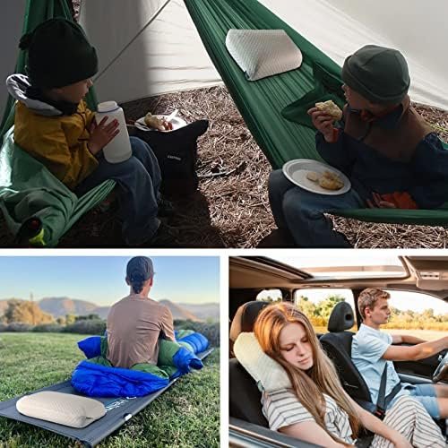 Camping Pillow Lightweight,Easy to Carry,Memory Foam Travel Pillow,Backpacking Pillow,Portable Pillow with Travel Storage Bag,Removable Pillow Cover (White) - Image 6