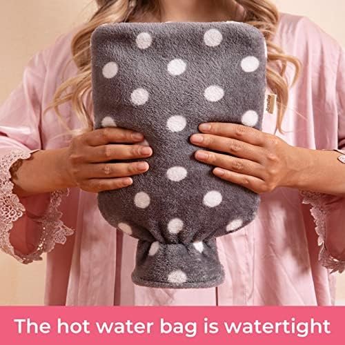 HomeTop Premium Classic Rubber Hot or Cold Water Bottle with Soft Fleece Cover (2 Liters, Purple) - Image 5