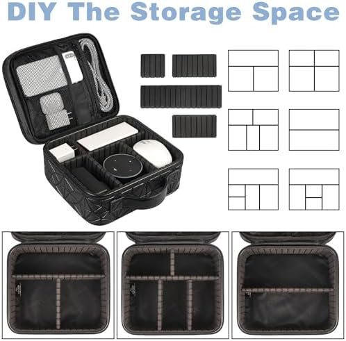 MATEIN Cord Organizer Bag, Large Electronics Organizer Travel Case Cable Storage for Electronic Accessories, Shockproof Portable Double Layer Tech Bags for Power Bank, Charging, Tablet(Up to 12.9inch) - Image 3