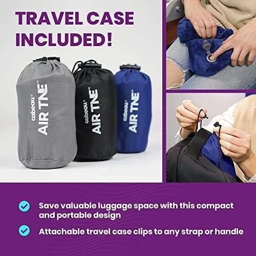 Cabeau Air TNE Inflatable Travel Neck Pillow Lightweight Inflatable Core, Customized Fit, Adjustable Chin Strap, with Compact Carrying Case for Comfort On-The-Go (Midnight Black) - Image 7