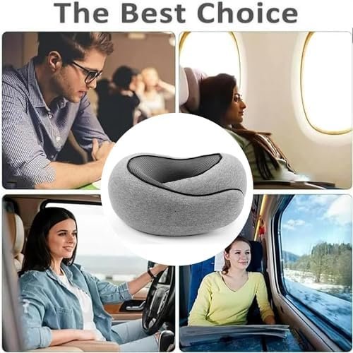 Travel Neck Pillows for Airplanes 2024 New Travel Pillow Neck Travel Pillow Memory Foam Airplane Pillow Soft Airplane Neck Pillow(Dark Grey) - Image 7