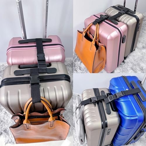 2PCS Add a Bag Luggage Straps for Suitcase, Adjustable Suitcase Strap, Travel Accessories Travel Attachment for Connecting Two Suitcases or Smaller Packages Together -Black - Image 6