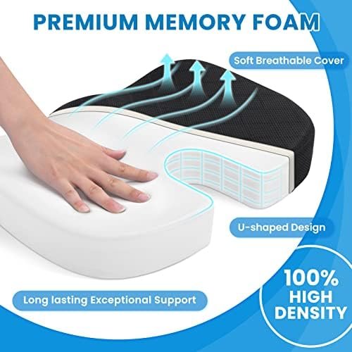 Office/ Car Seat Cushion, Non-Slip Sciatica & Back Coccyx Tailbone Pain Relief Chair Pad, Memory Foam Butt Pillow for Computer Desk, Wheelchair, Driving (Black) - Image 3