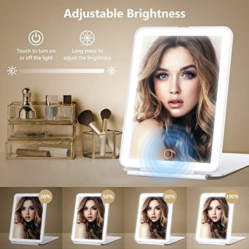 Rechargeable Makeup Mirror for Travel, Vanity Mirror with 80LEDs, 3 Color Light, 2000mAh Battery, Portable Ultra Slim Lighted Mirror, Travel Essential - Image 3