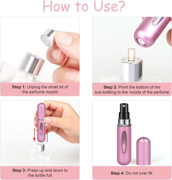 Perfume Travel Refillable-Travel Accessories-Perfume Atomizer Bottle Portable,Stocking Stuffers for Women Outdoor and Traveling 5ML (Travel Essentials,5 pack) - Image 2