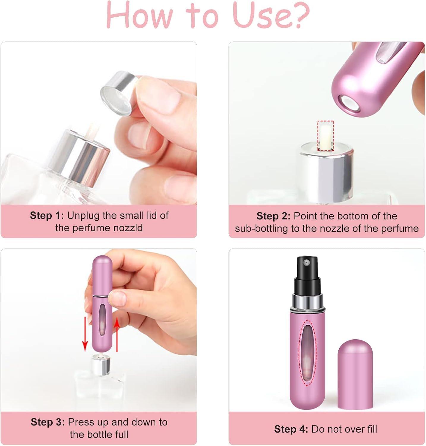 Perfume Travel Refillable-Travel Accessories-Perfume Atomizer Bottle Portable,Stocking Stuffers for Women Outdoor and Traveling 5ML (Travel Essentials,5 pack) - Image 2
