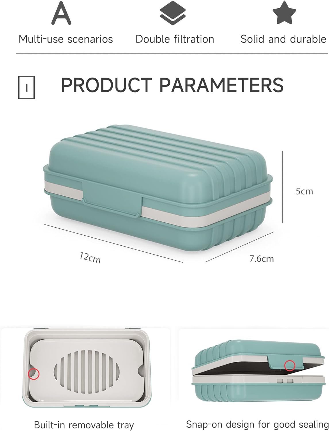 Leakproof Travel Soap Dish with Lid - Draining Soap Bar Holder - Travel Soap Container - Portable Soap Case for Traveling, Camping, Outdoor, Gym, Bathroom,Travel Essentials - Image 5