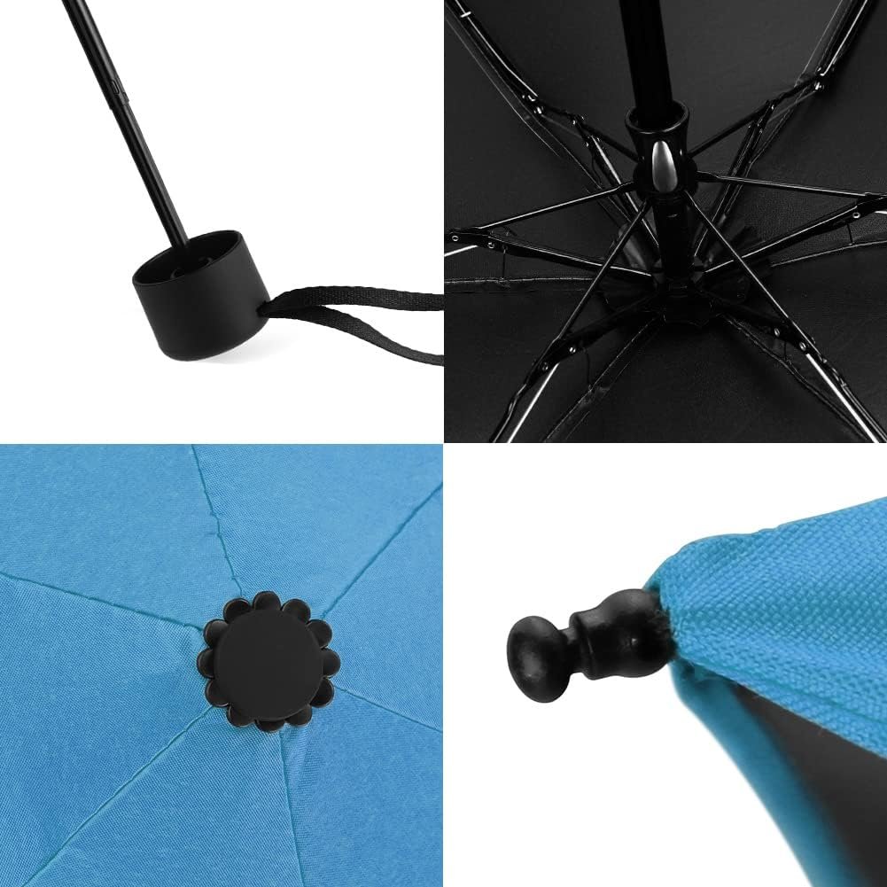 Yoobure Small Mini Umbrella with Case Light Compact Design Perfect for Travel Lightweight Portable Parasol Outdoor Sun&Rain Umbrellas - Image 4