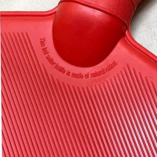 Hot Water Bottle Large Classic Non Toxic Natural Rubber Bag with Heart Red Knit Cover, 2L Pain Relief from Sore Muscle Cramps Injuries Back Pain Warm Cold Therapy, 1/2 Gallon - Image 2
