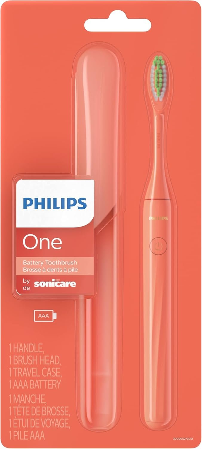 Philips One by Sonicare Battery Toothbrush, Brush Head Bundle, Miami Coral, BD1001/AZ - Image 12