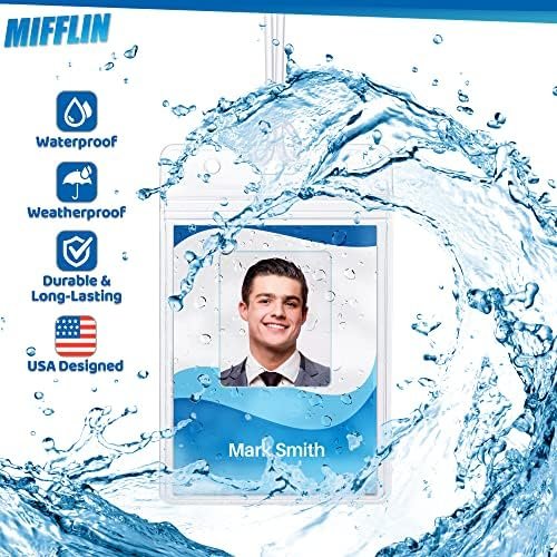 Mifflin-USA Luggage Tags with Transparent Loops (Clear, 10 Pack), Waterproof Travel Bag Identifiers with Straps, Resealable Suitcase Tag Holders - Image 3