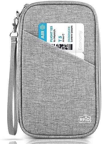 Passport Holder Family, Women Rfid Blocking Passport Wallet, Travel Essentials Premium Wallets, Waterproof Passport Holders Bag for Men Traveling, Travel Document Organizer Credit Cards Case