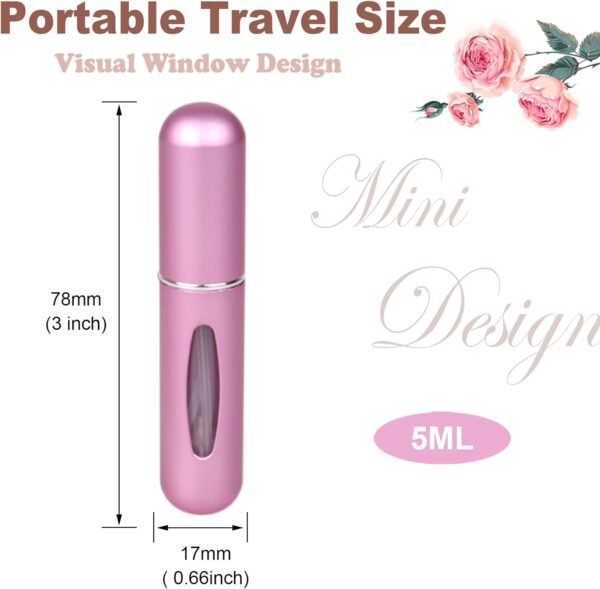 Travel Mini perfume Refillable Atomizer Container, Portable, Travel Size, Scent Pump Case, Fragrance Empty spray bottle for Traveling and Outgoing 5ml (2Pcs) - Image 2