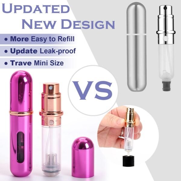 Travel Mini perfume Refillable Atomizer Container, Portable, Travel Size, Scent Pump Case, Fragrance Empty spray bottle for Traveling and Outgoing 5ml (2Pcs) - Image 5