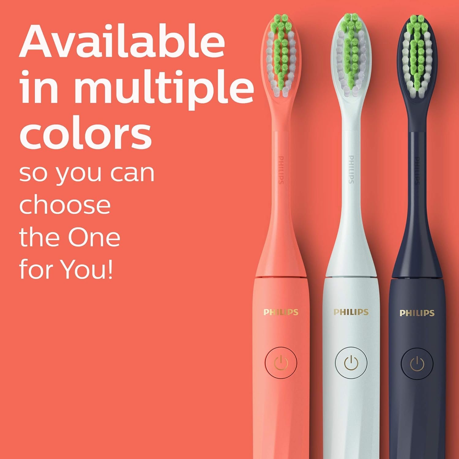 Philips One by Sonicare Battery Toothbrush, Brush Head Bundle, Miami Coral, BD1001/AZ - Image 7