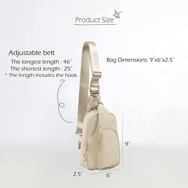 ODODOS Daily Sling Bag with Adjustable Straps Crossbody Chest Bag Lightweight Small Backpack for Casual Traveling Hiking - Image 6