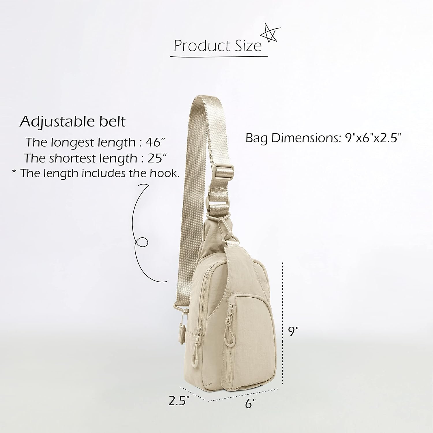 ODODOS Daily Sling Bag with Adjustable Straps Crossbody Chest Bag Lightweight Small Backpack for Casual Traveling Hiking - Image 6